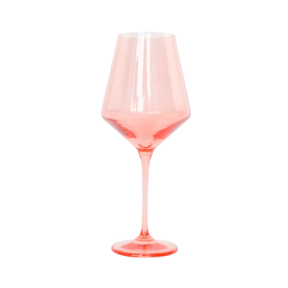 Coral Pink Stemmed Wine Glasses – Courtland & Co