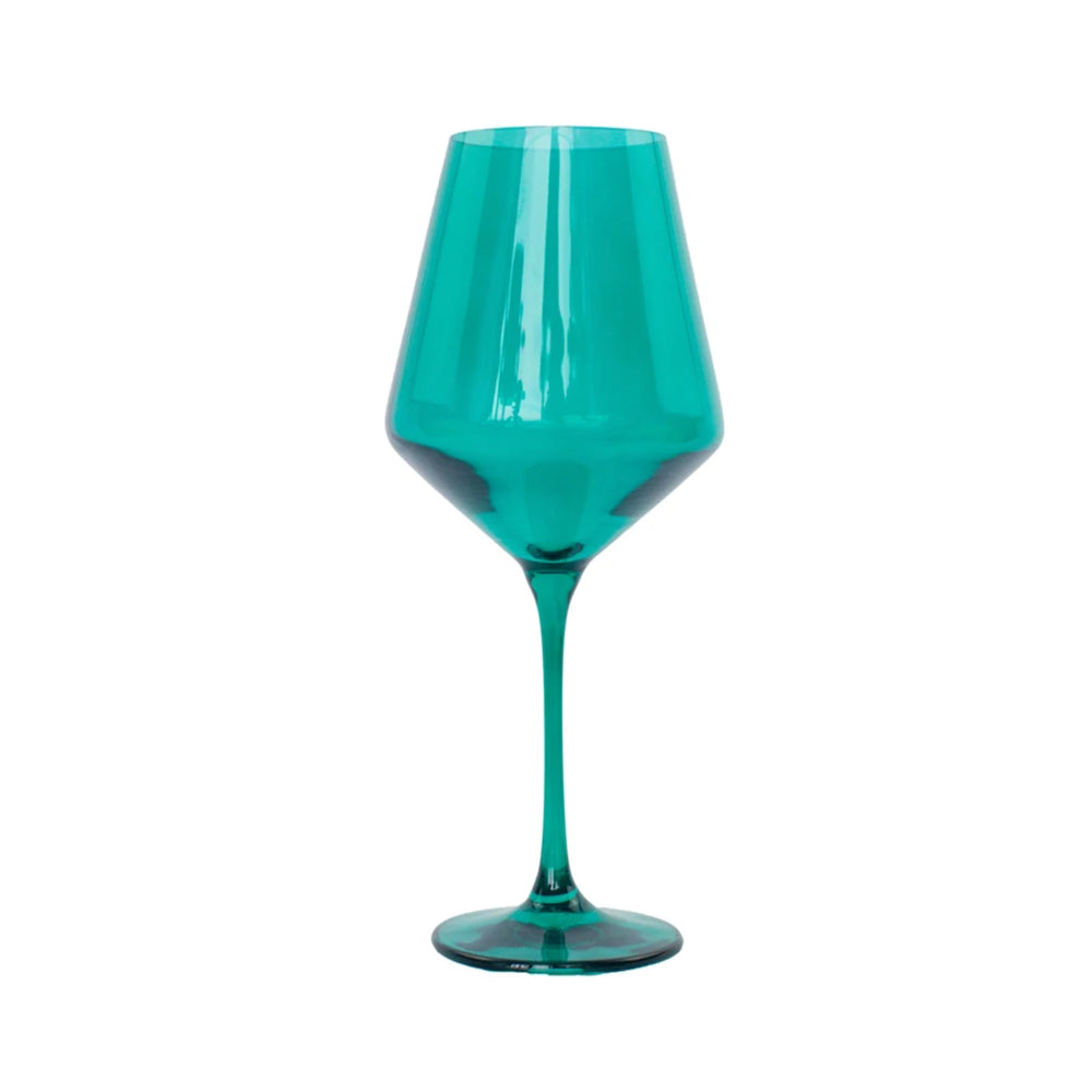 Emerald Green Stemmed Wine Glasses