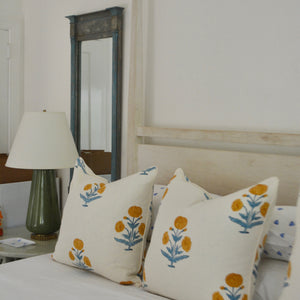 Poppy Hand Block Print Pillow