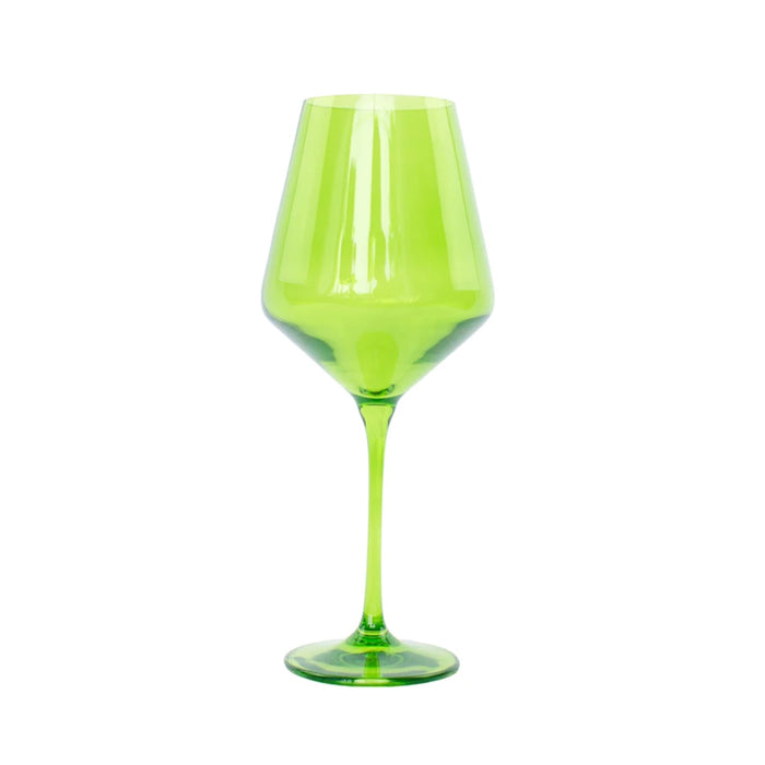Forest Green Stemmed Wine Glasses