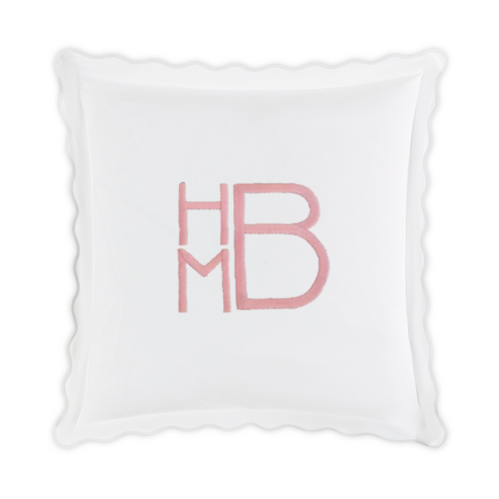 Embroidered Camilla Pique Sham - White
