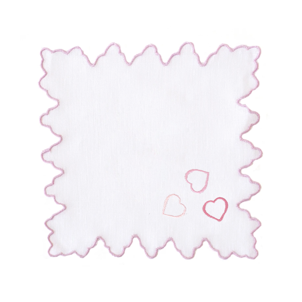 Hearts on Sultan Edge Cocktail Napkin