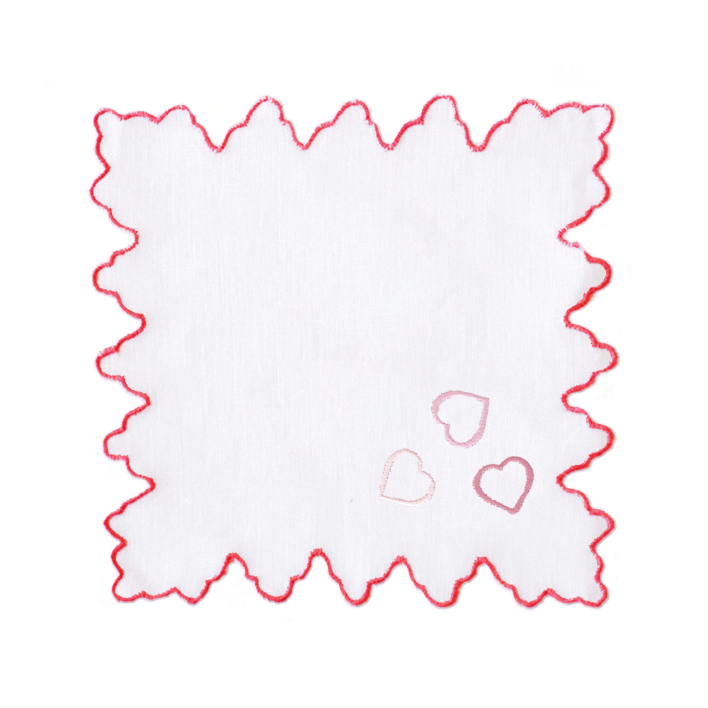 Hearts on Sultan Edge Cocktail Napkin