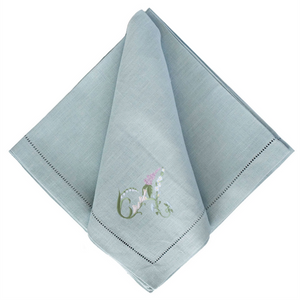 Floral Alphabet Dinner Napkins -Set of 4