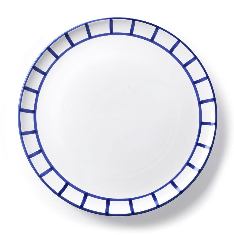 Fence Dinner Plate - Blue