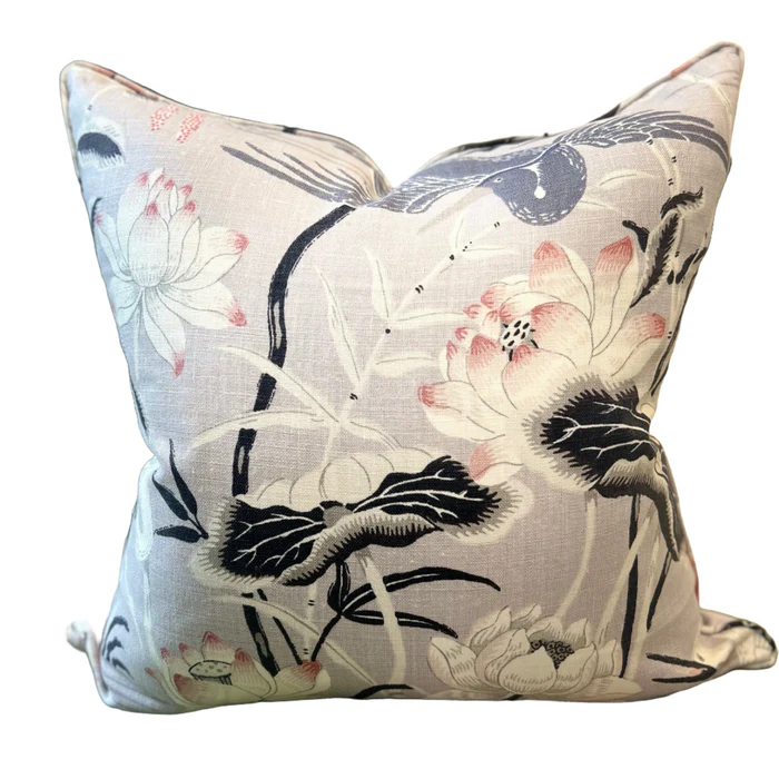 Lotus Garden Pillow - Lilac