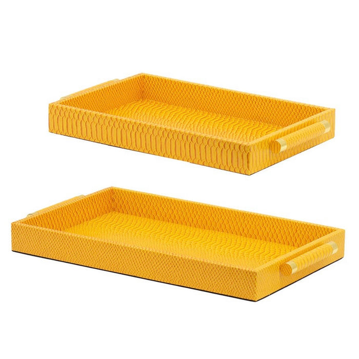 Gold Croc Trays - Set of 2