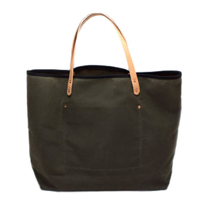 Waxed Canvas Tote - Army Green