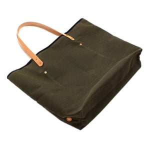 Waxed Canvas Tote - Army Green