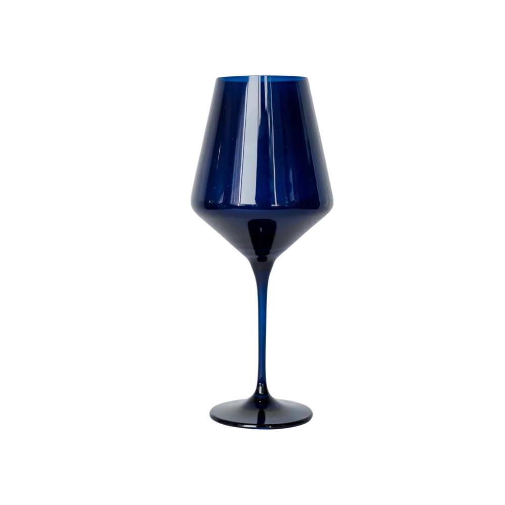 Midnight Blue Stemmed Wine Glasses