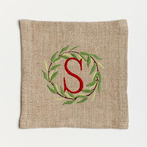 Singled Letter Wreath Cocktail Napkins