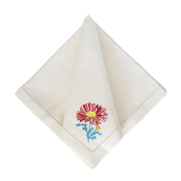 Summer Aster Dinner Napkin - Oyster