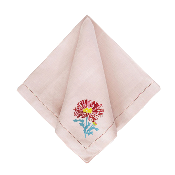 Summer Aster Dinner Napkins - Petal