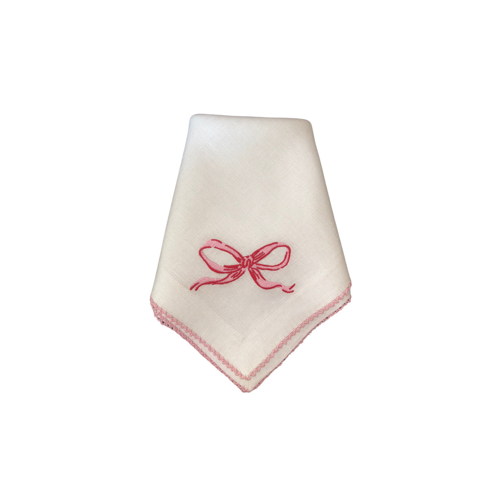 Red and Pink Bow Dinner Napkins