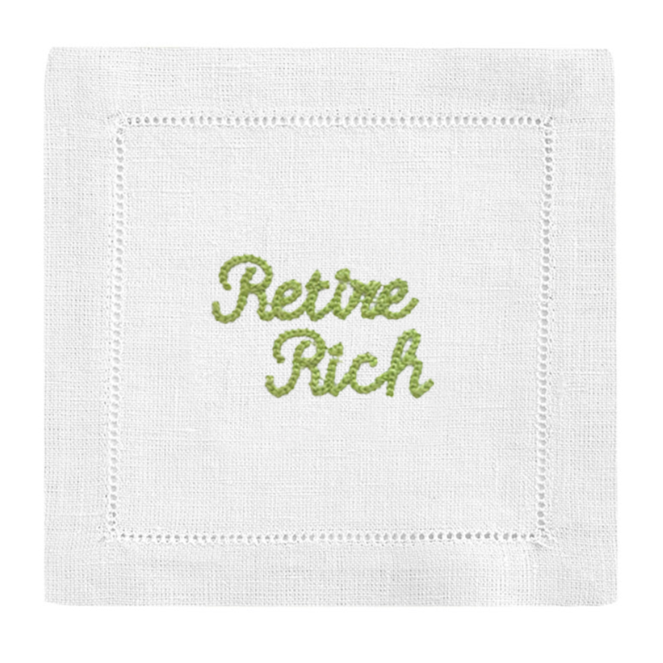 Retire Rich Cocktail Napkins