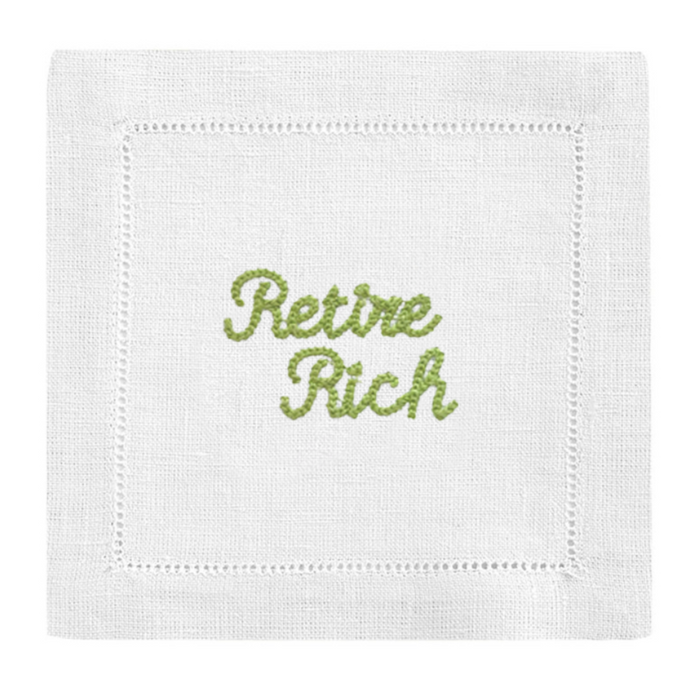 Retire Rich Cocktail Napkins