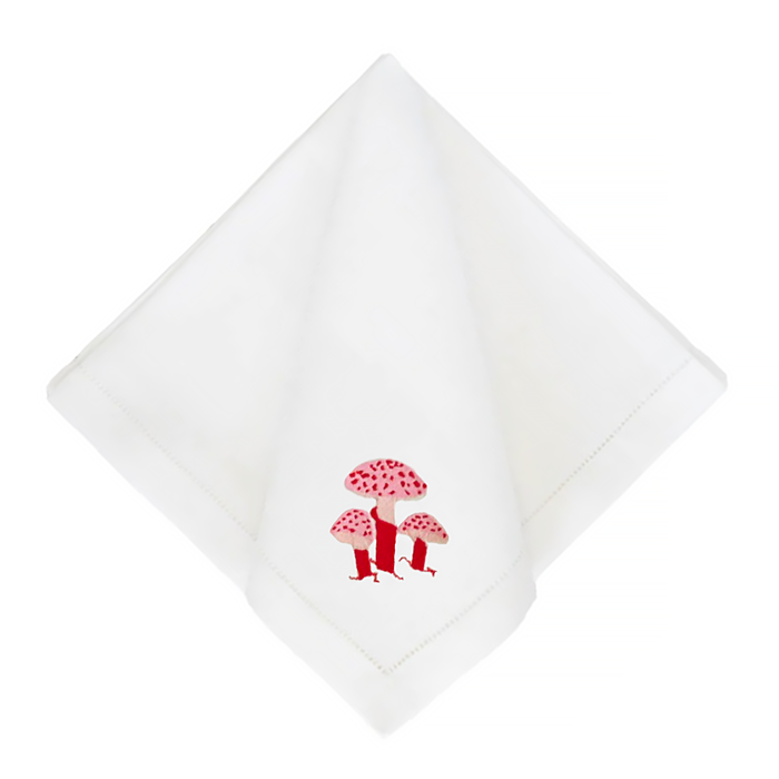 Red and Pink Mushroom Dinner Napkins