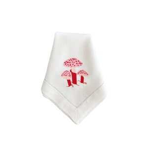 Red and Pink Mushroom Dinner Napkins