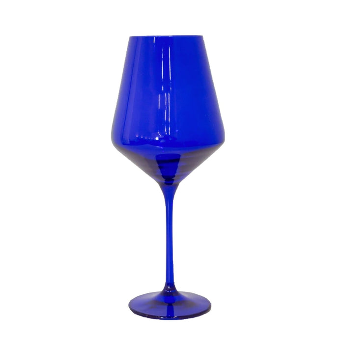 Royal Blue Stemmed Wine Glasses