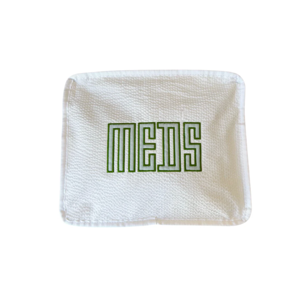 Seersucker Cosmetic Bag -MEDS