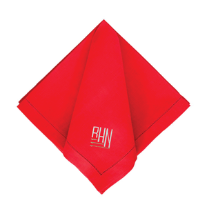 Festival Customizable Linen Dinner Napkins - Poppy