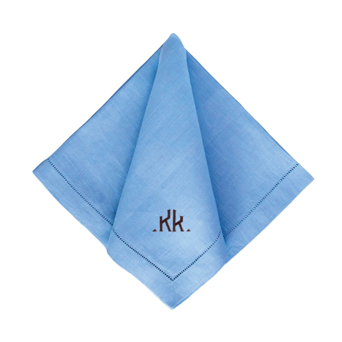 Festival Customizable Linen Dinner Napkins - Bluebell