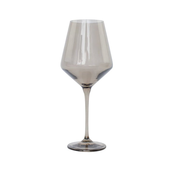 Gray Smoke Stemmed Wine Glasses