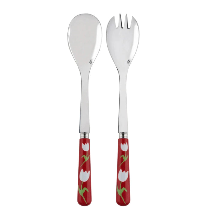 Tulip Red Salad cutlery set