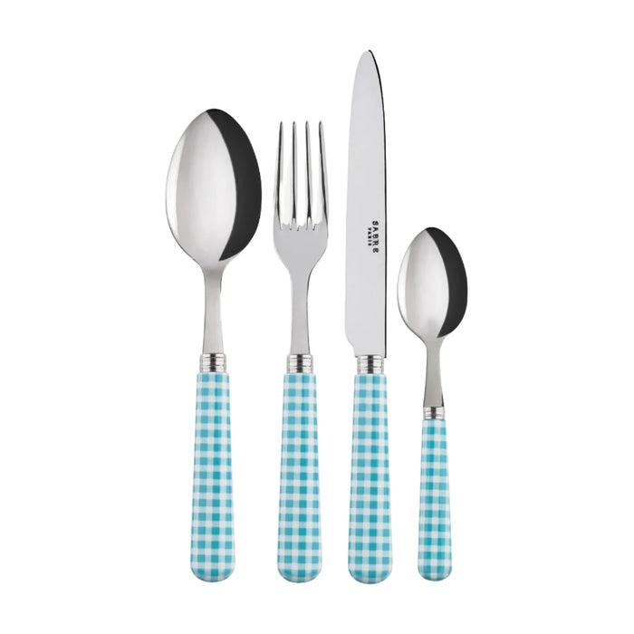 Turquoise Gingham Flatware