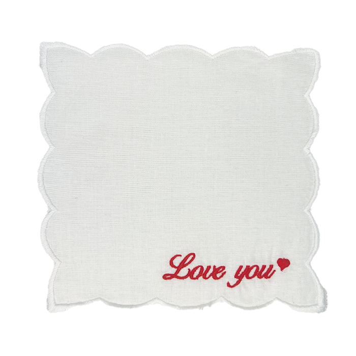 Love You Cocktail Napkins - White Trim