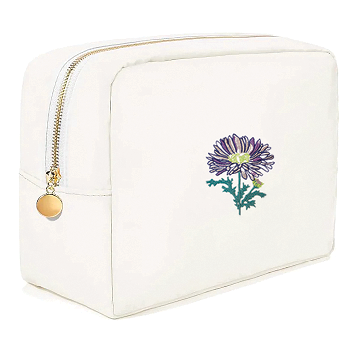 Summer Aster Nylon Cosmetic Bag