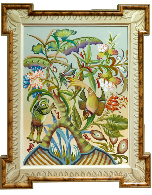 Fantasy Garden-Frog Acrylic on Canvas