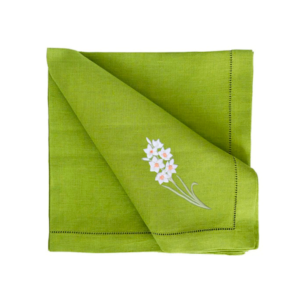 Daffodil Dinner Napkins - Green