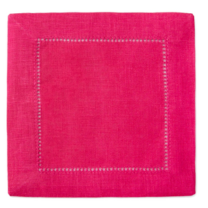 Festival 6x6 Customizable Linen Cocktail Napkins - Raspberry