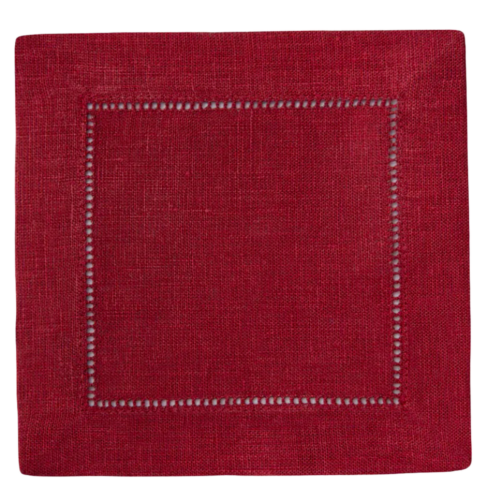 Festival 6x6 Customizable Linen Cocktail Napkins - Cinnabar