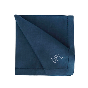 Festival Customizable Linen Dinner Napkins - Navy