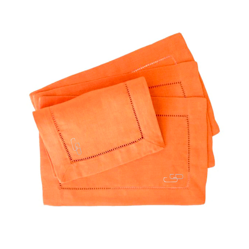 Festival 6x9 Customizable Linen Cocktail Napkins - Tangerine