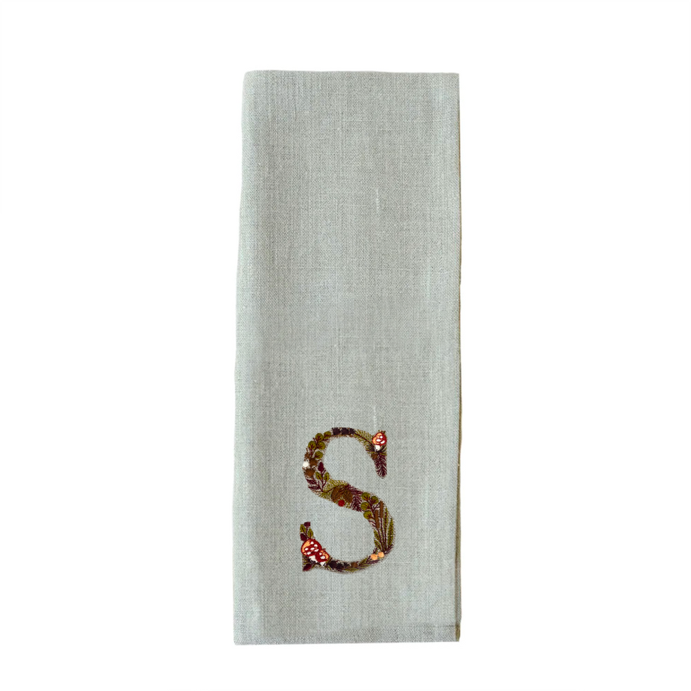 Natural Handtowel Single Initial