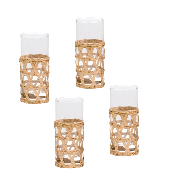 Clear Island Wrapped Highball Glasses