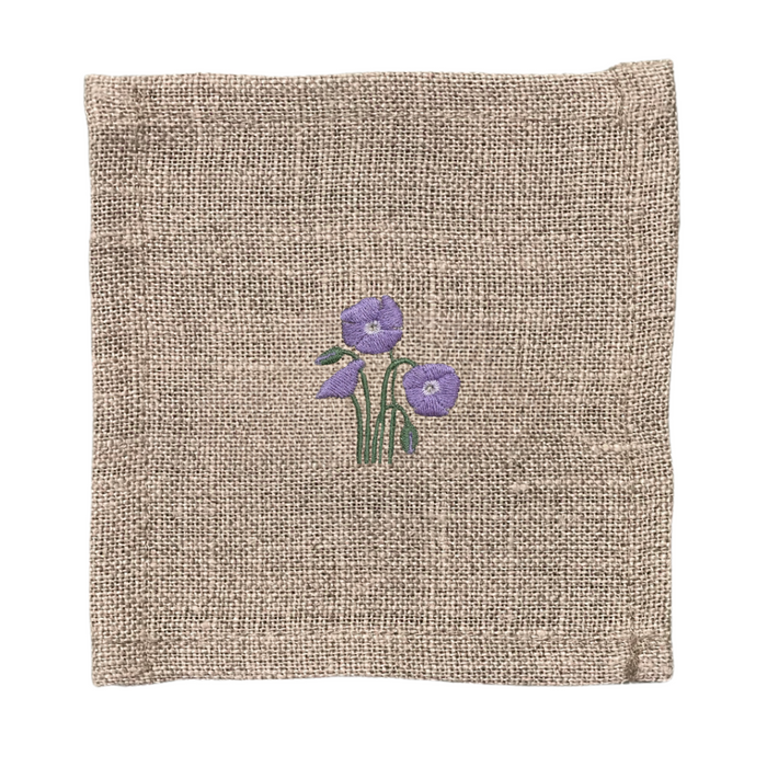 Poppy Cocktail Napkins-Purple