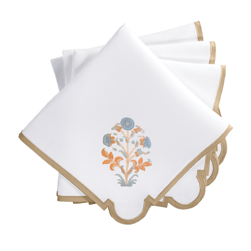 Marigold Champagne Scallop Mirasol Dinner Napkins