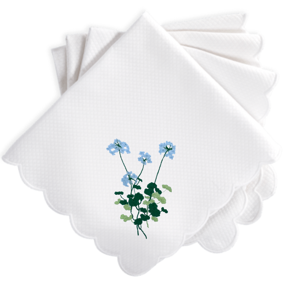 Blue Geranium Savannah Gardens Dinner Napkins-Set of 4