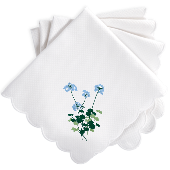 Blue Geranium Savannah Gardens Dinner Napkins-Set of 4