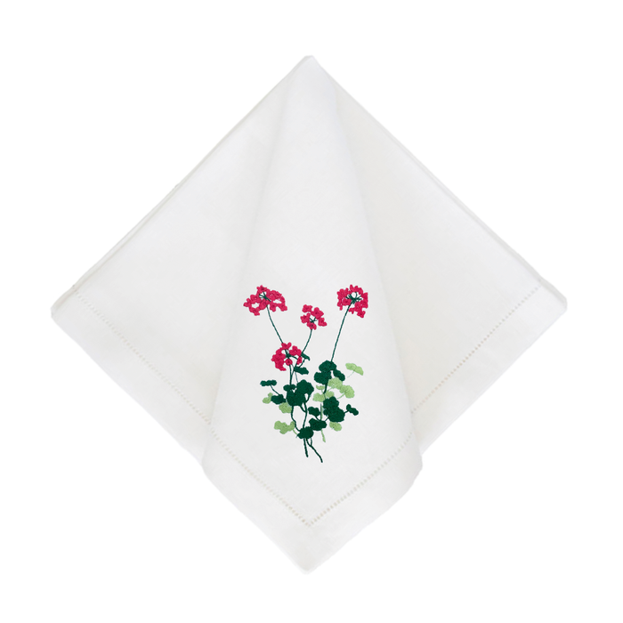 Pink Geranium Dinner Napkins-Set of 4