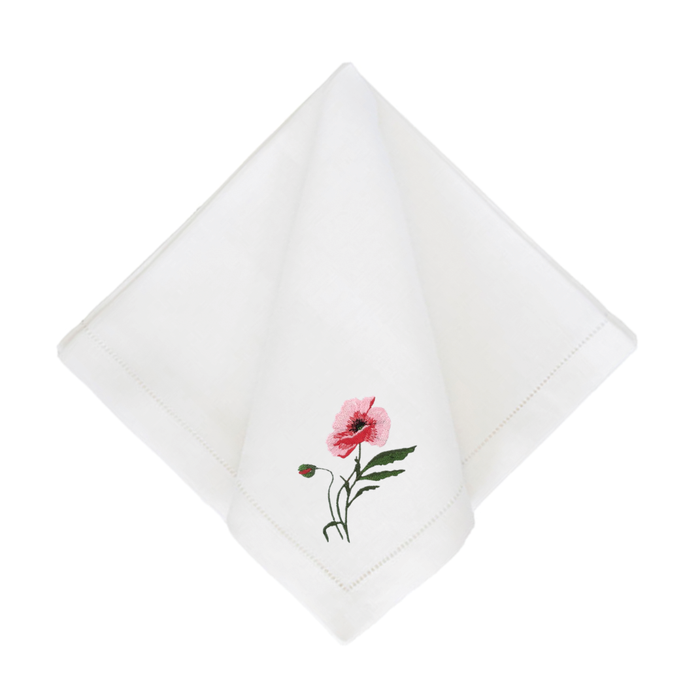 Red Poppy Dinner Napkins-Set of 4
