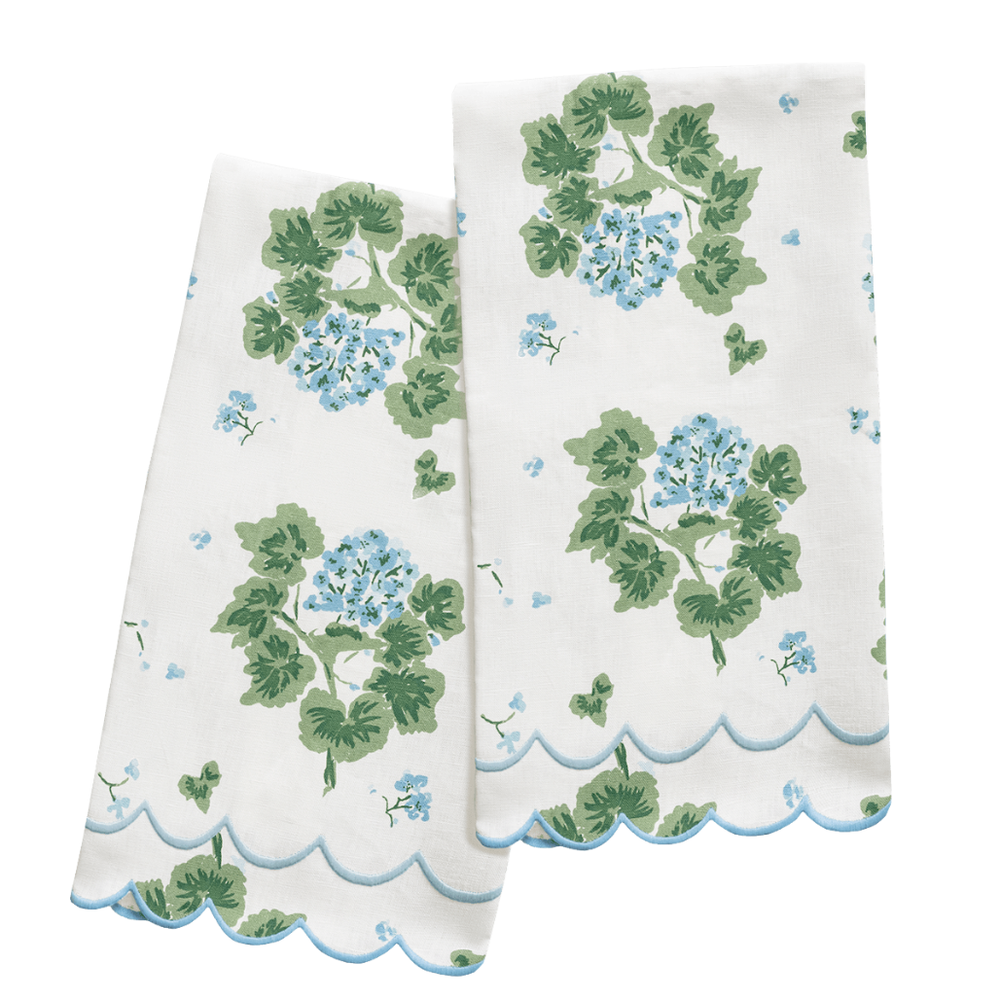 Geranium Linen Guest Towels-Set of 2
