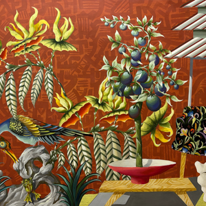 Paper Panel-Patio With Birds