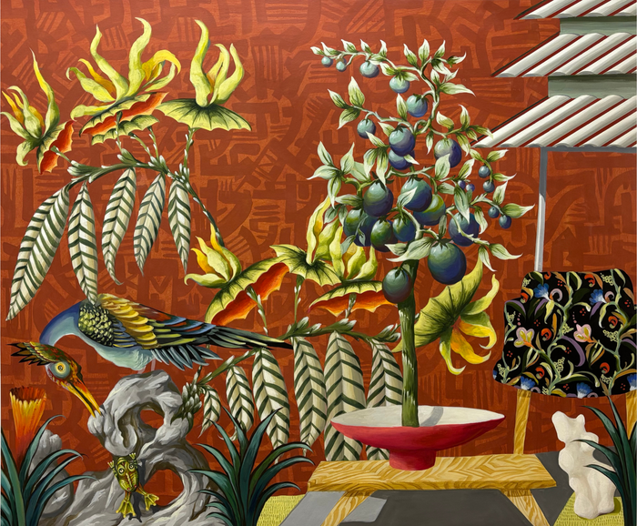 Paper Panel-Patio With Birds