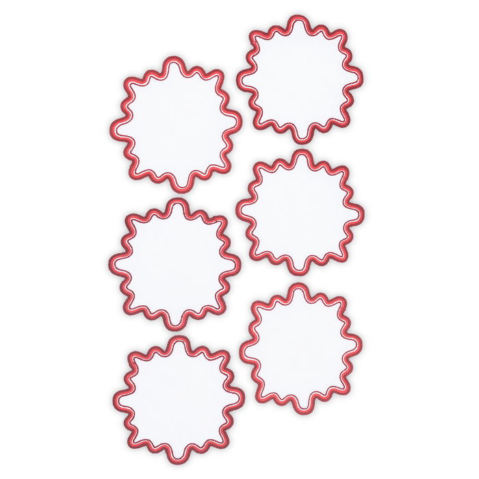 Wave Cocktail Napkins - Scarlet