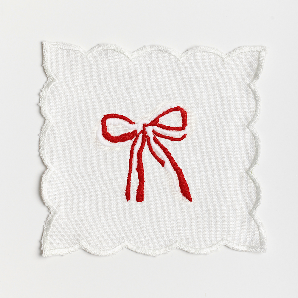 Holiday Bow Cocktail Napkin